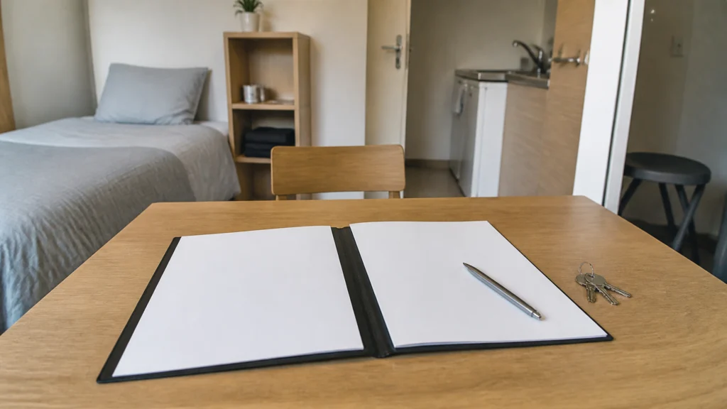 Illustration éditoriale pour l’article « Bail location meublé étudiant : tout savoir sur le contrat »
