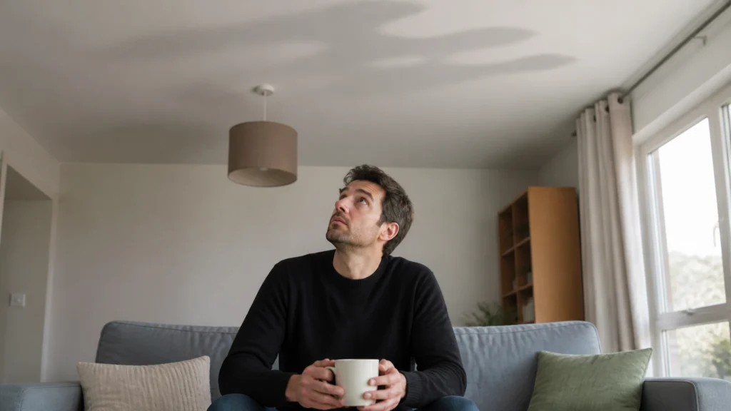 Illustration éditoriale pour l’article « Bruits de pas voisins : comment agir et retrouver le calme »