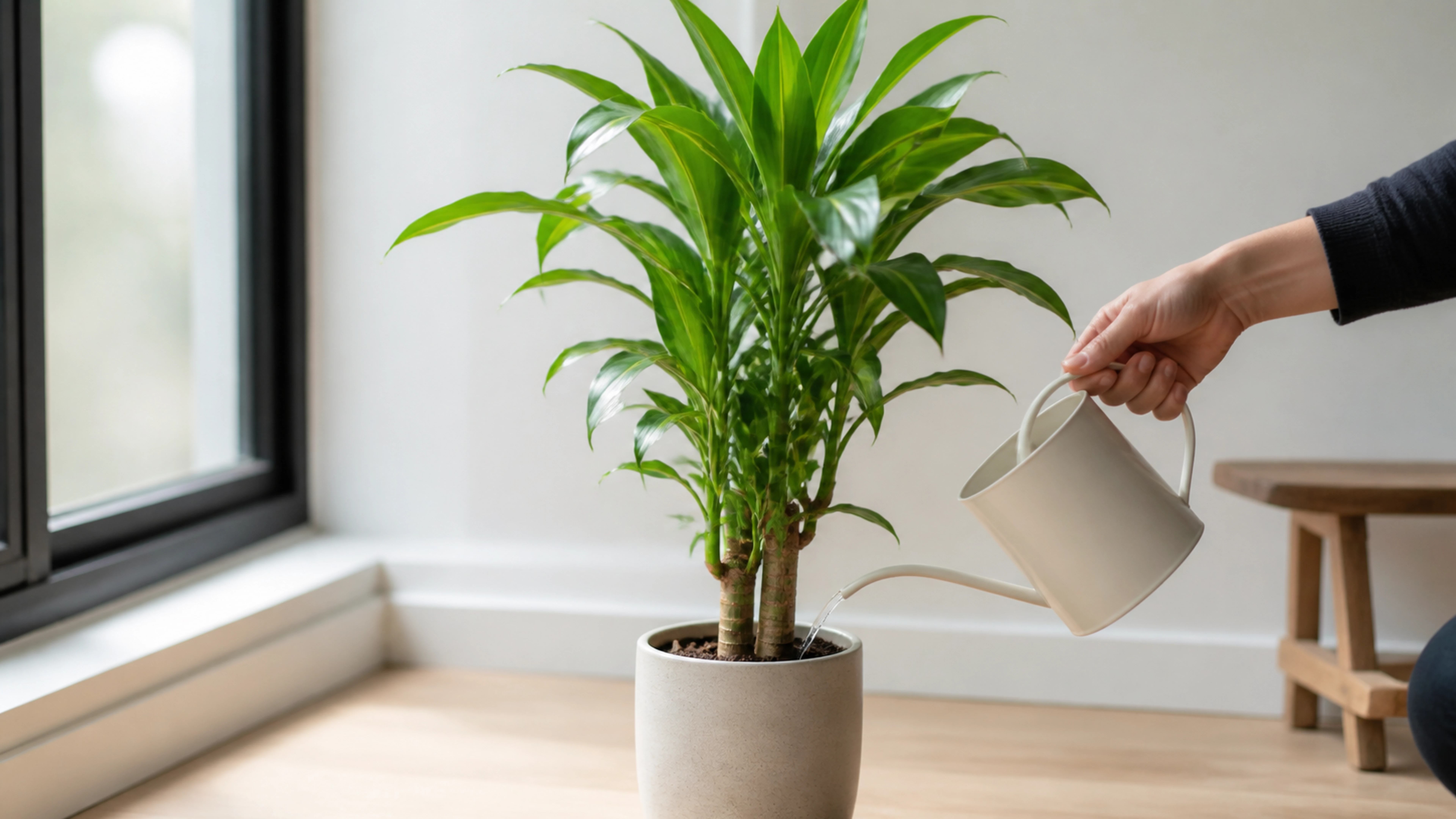 Illustration éditoriale pour l’article « Réussir votre dracaena deremensis entretien facilement »