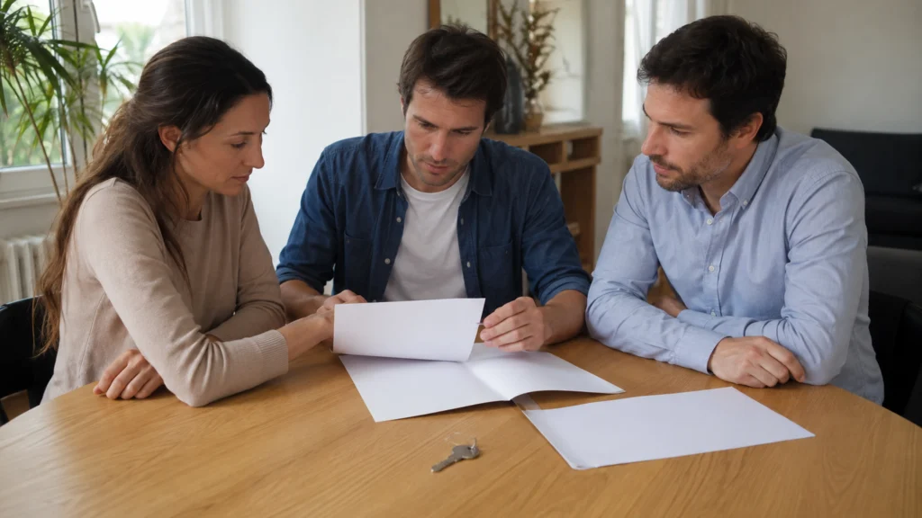 Illustration éditoriale pour l’article « Comment bien gérer votre assurance maison en indivision »