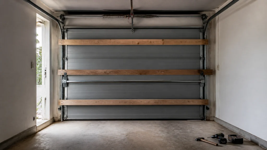 Illustration éditoriale pour l’article « Comment condamner une porte de garage : les étapes clés »