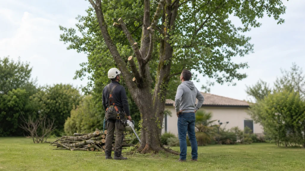 Illustration éditoriale pour l’article « Quel est le cout elagage arbre ? Tarifs et conseils en 2026 »