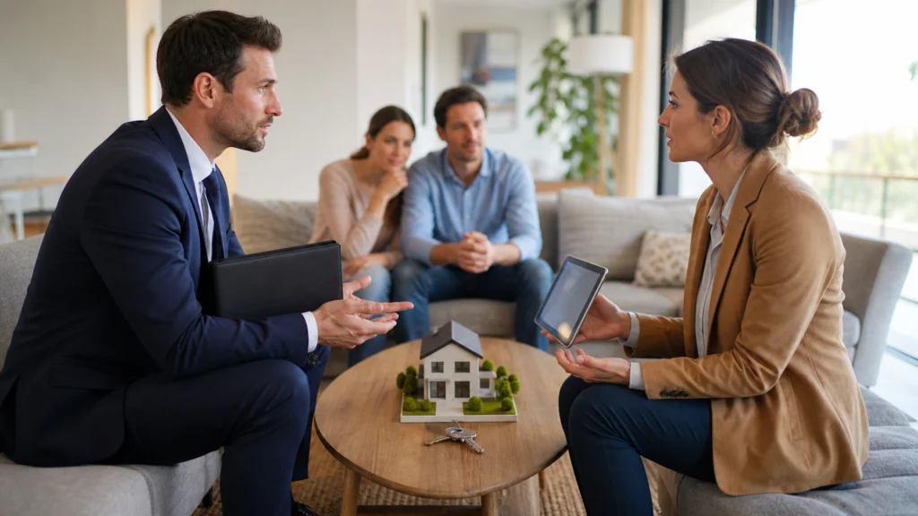 Illustration éditoriale pour l’article « Quelle différence entre mandataire et agent immobilier »